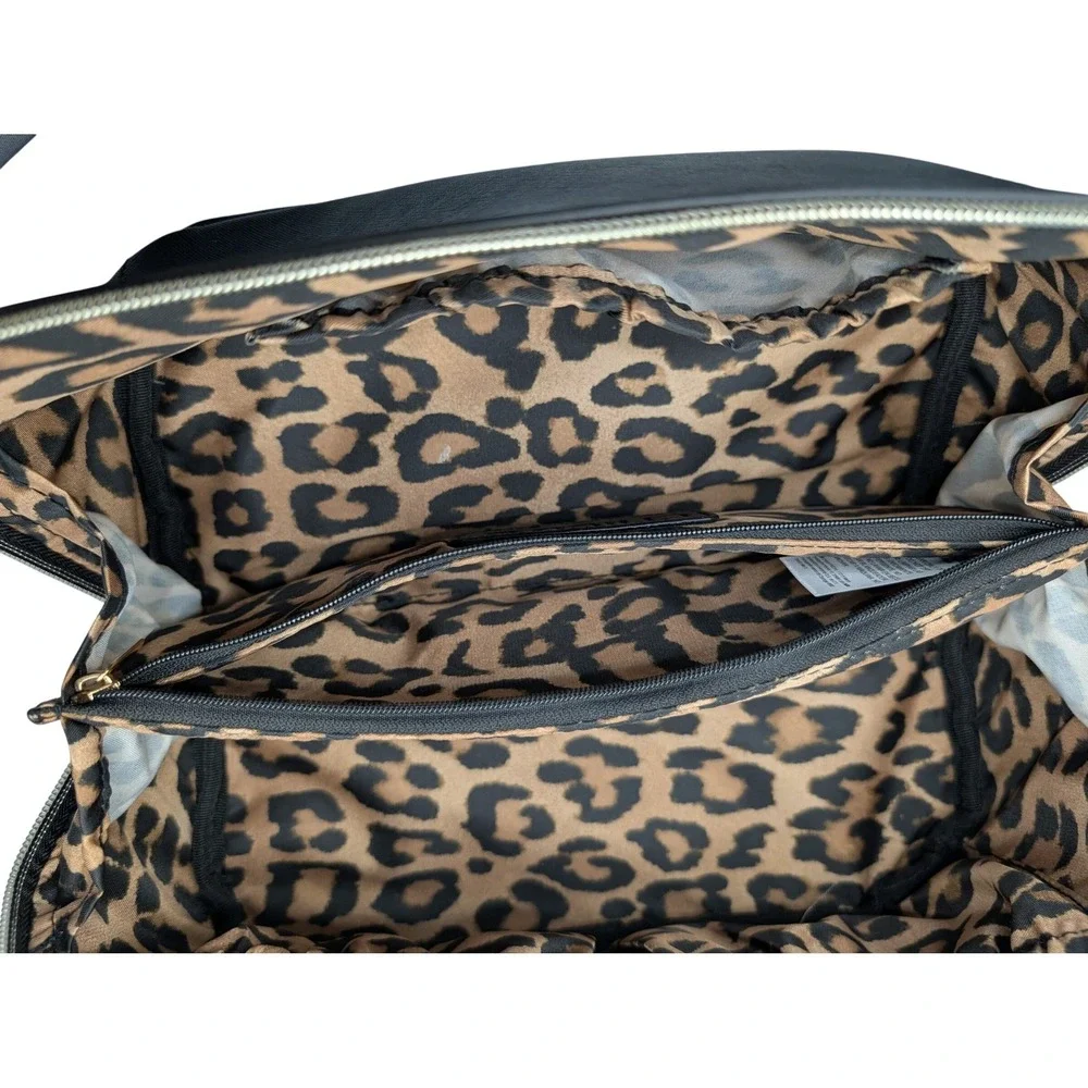 NWT Chicos Black Saffiano Faux Leather Toiletry Bag Travel‎ Makeup Case NWT
